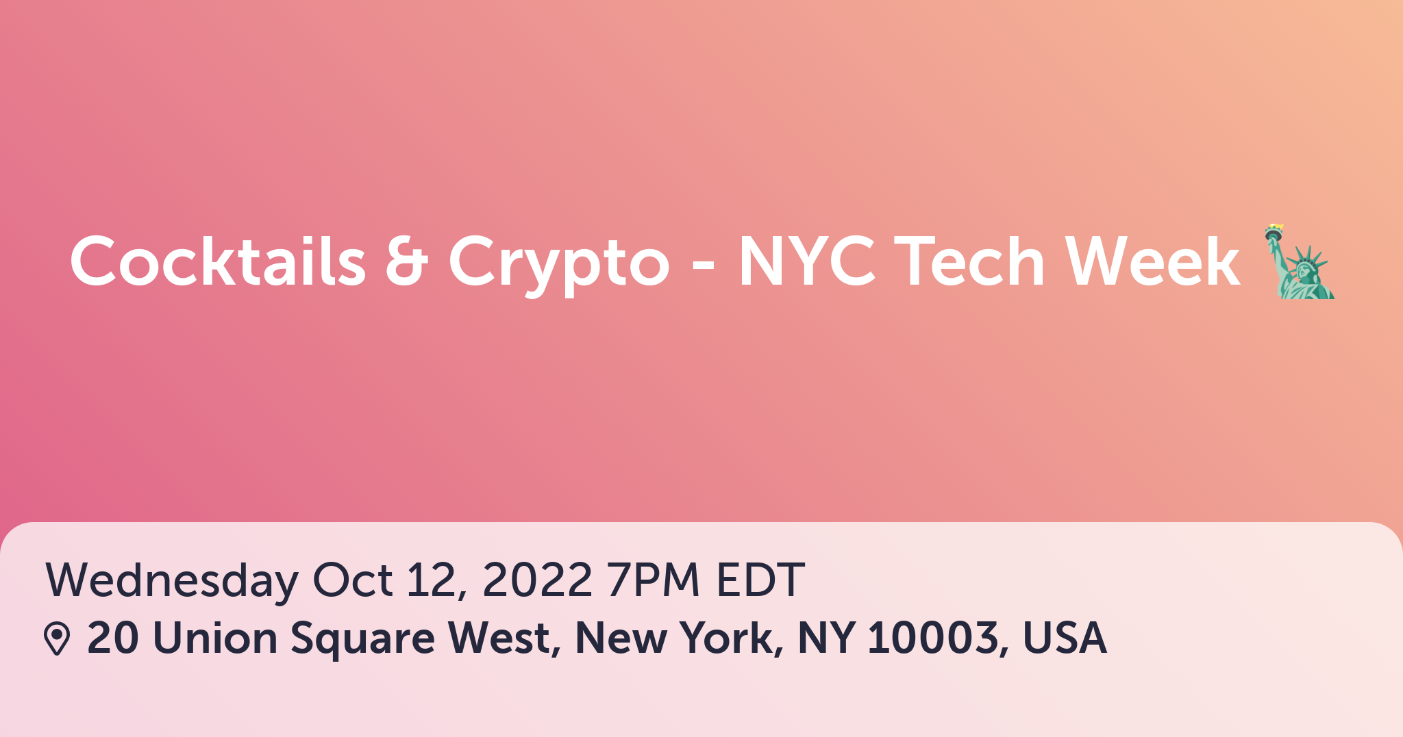 Web3 event · Cocktails & Crypto - NYC Tech Week 🗽